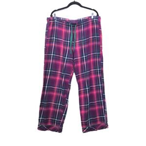 Victoria's‎ Secret Pink Plaid Cotton Model Drawstring Pajama PJ Pants Size XL